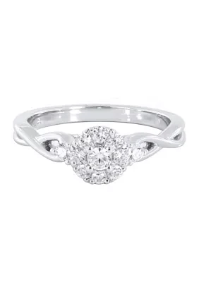 1/3 ct. t.w. Round Lab Created Diamond Engagement Ring in 10K White Gold