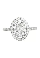 1 ct. t.w. Diamond Oval Engagement Ring in 10K White Gold