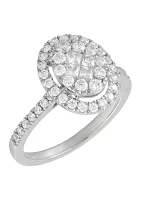 1 ct. t.w. Diamond Oval Engagement Ring in 10K White Gold