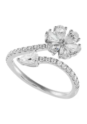 1.34 ct. t.w. Lab Grown Diamond Flower Ring in 10K White Gold