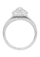 1/2 ct. t.w. Diamond Pear Shape Halo Engagement Ring in 10K White Gold