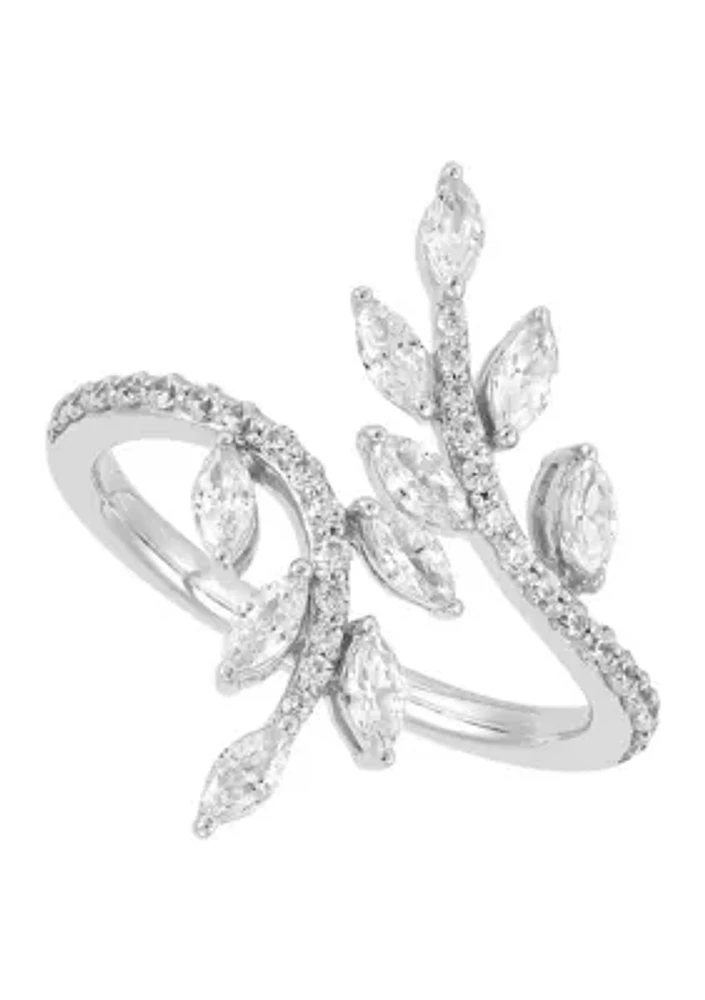 1.25 ct. t.w. Leaf Bypass Lab Diamond Ring in 10K White Gold