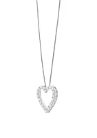 1/2 ct. t.w. Lab Grown Diamond Heart Pendant Necklace with 18" Box Chain in 10K White Gold