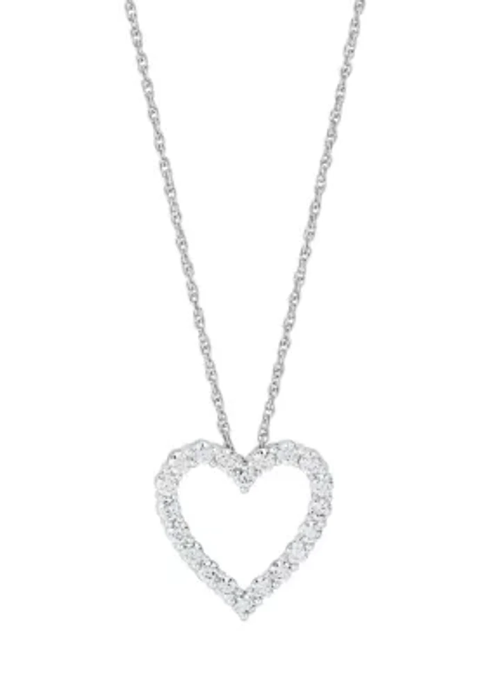 1/2 ct. t.w. Lab Created Diamond Pendant Necklace with 18" Box Chain in 14K White Gold 