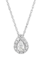 1/2 ct. t.w. Lab Grown Diamond 18'' Pear Shaped Pendant Necklace in Sterling Silver