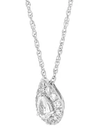 1/2 ct. t.w. Lab Grown Diamond 18'' Pear Shaped Pendant Necklace in Sterling Silver