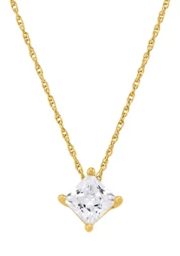  1 ct. t.w. Lab Grown Diamond Pendant with 18" Rope Chain in 14K Yellow Gold