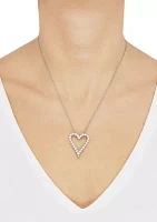 ct. t.w. Lab Grown Diamond Heart Pendant Necklace with 18" Singapore Chain in 10K White Gold