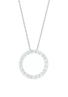 2 ct. t.w. Lab Grown Diamond Circle Pendant Necklace with 18" Singapore Chain in 10K White Gold