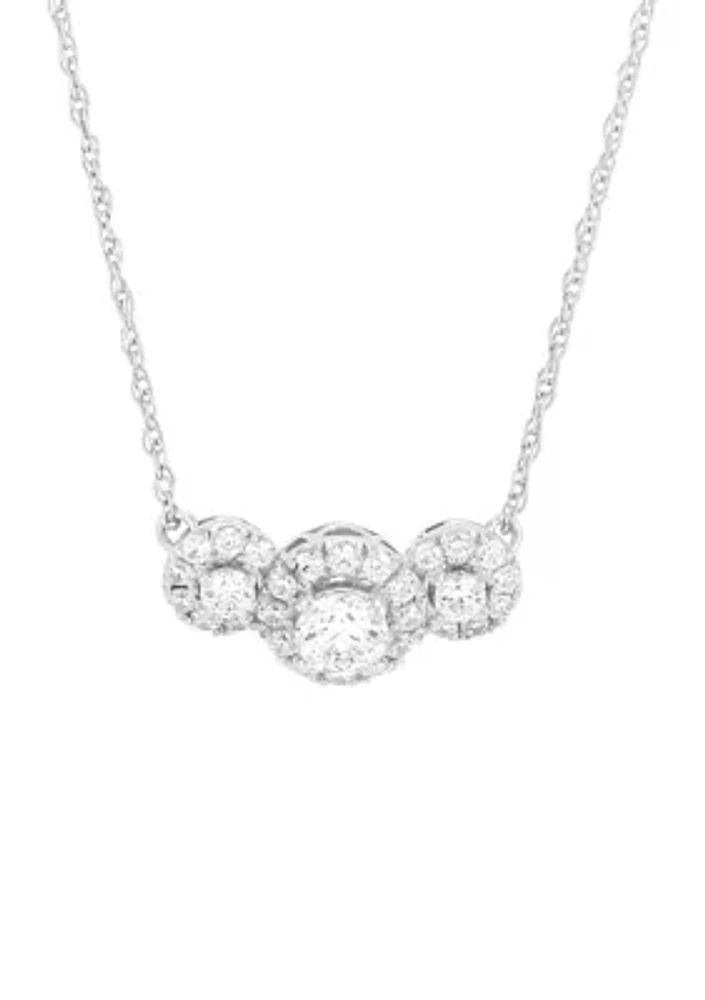 3/4 ct. t.w. Lab Grown Diamond Necklace in Sterling Silver