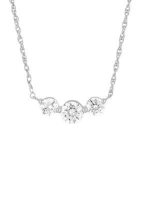 1 ct. t.w. Lab Grown Diamond Graduate Necklace in 10K White Gold