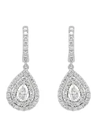 1.5 ct. t.w. Lab Created Diamond Earrings in 10K White Gold