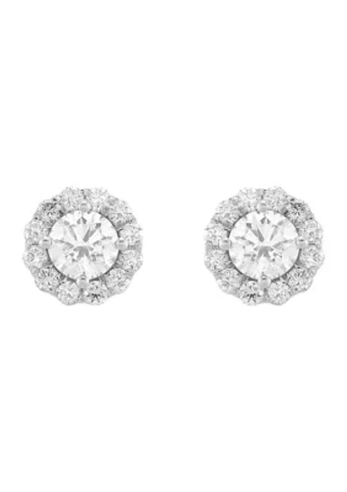 1 ct. t.w. Lab Created Diamond Earrings in 14K White Gold