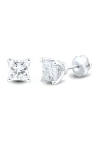 ct. t.w. Lab Created Diamond Princess Cut Stud Earrings in 14K Gold