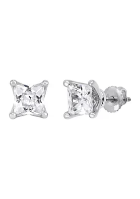 2 ct. t.w. Lab Created Diamond Princess Stud Earrings in 14K White Gold