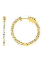  1 ct. t.w. Lab Created Diamond  Hoop Earrings in 10K Yellow Gold