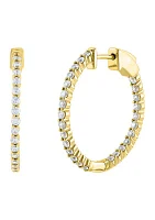  1 ct. t.w. Lab Created Diamond  Hoop Earrings in 10K Yellow Gold