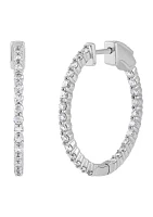 1.04 ct. t.w. Lab Grown Diamond Hoop Earrings in 10K White Gold