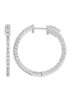 1.04 ct. t.w. Lab Grown Diamond Hoop Earrings in 10K White Gold