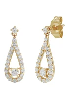 1/2 ct. t.w. Lab Created Diamond Drop Earrings in 10K Yellow Gold