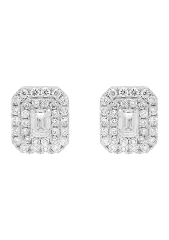 1.5 ct. t.w. Lab Created Diamond Stud Earrings in 10K White Gold