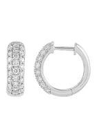 1 ct. t.w. Lab Grown Diamond Huggies Earrings in Sterling Silver