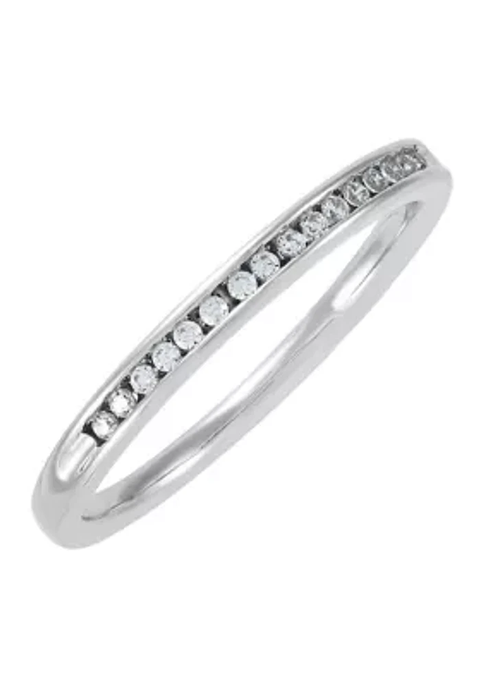 1/10 ct. t.w. Lab Grown Diamond Band Ring in 10K White Gold