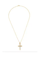 Crucifix Knife Pendant in 14K Two-Tone Gold