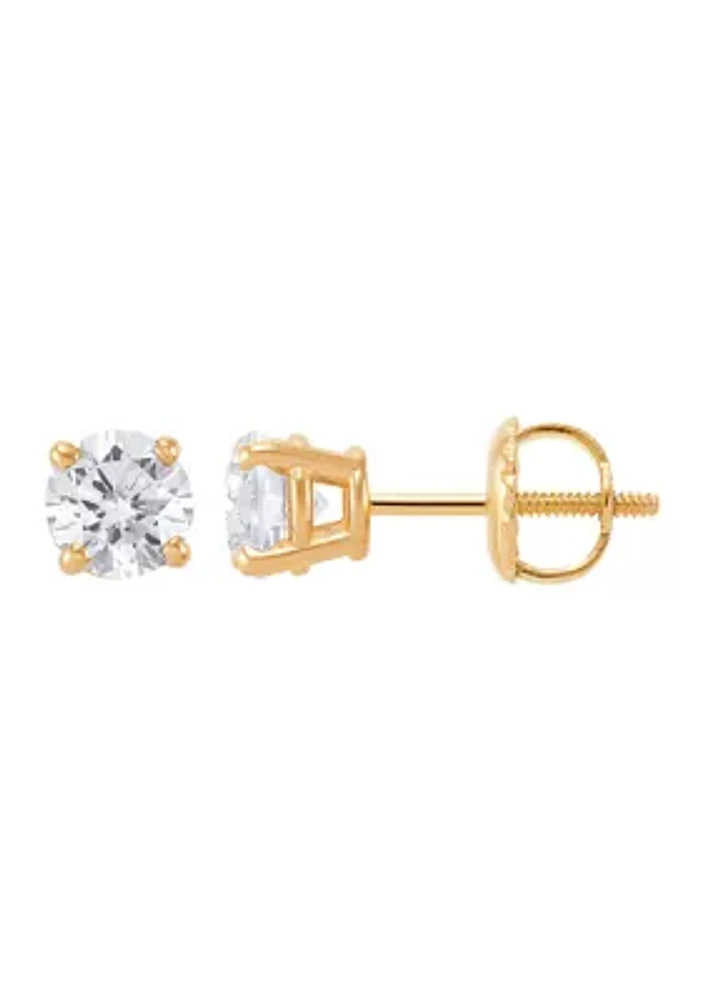 ct. t.w. Solitaire Diamond Stud Earrings in 14K Yellow Gold