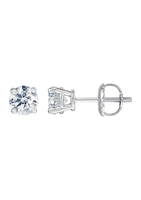 1 ct. t.w. Round Cut Diamond Stud Earrings in 14K White Gold