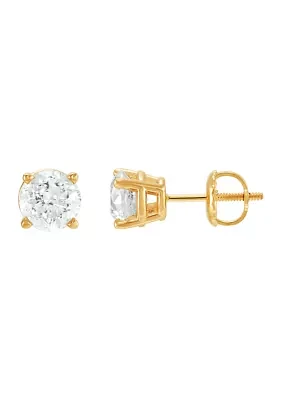 1.5 ct. t.w. Solitaire Diamond Stud Earrings in 14K Yellow Gold 