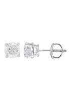 1.5 ct. t.w. Solitaire Diamond Stud Earrings in 14K White Gold