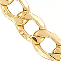 Hollow Bevelled Curb Chain in 10K Yellow Gold