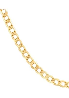 Hollow Bevelled Curb Chain in 10K Yellow Gold