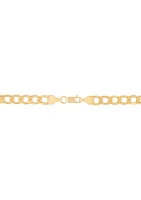 Hollow Bevelled Curb Chain in 10K Yellow Gold