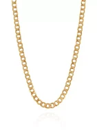 Bevelled Curb Chain Necklace in 10k Yellow Gold