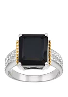 Onyx Ring in Sterling Silver/14k Yellow Gold