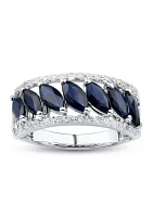 1/4 ct. t.w. Diamond and Sapphire Ring in 10K White Gold