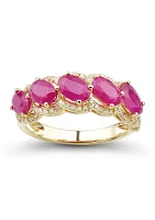 1/4 ct. t.w. Diamond and Ruby Ring in 10K Yellow Gold