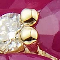   1/4 ct. t.w. Diamond and Ruby Ring in 10K Yellow Gold