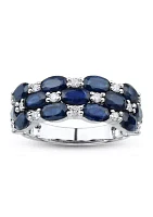 1/4 ct. t.w. Diamond and Sapphire Ring in 10K White Gold