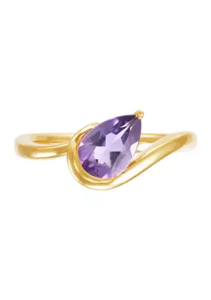 Amethyst Ring in 10K Yellow Gold