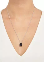 Onyx Pendant Necklace in Sterling Silver/14k Yellow Gold