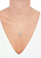 1/4 ct. t.w. Diamond and Tanzanite Pendant Necklace with 18" Rope Chain in 10K Yellow Gold