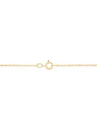 Natural Jade and Lab Created White Sapphire Cross Pendant Necklace with 18" Rope Chain in 10K Yellow Gold