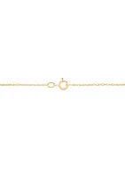 Lab Created Sword Shape Natural Jade and White Sapphire Pendent Necklace with 18" Rope Chain in 10K Yellow Gold