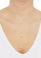  1/10 ct. t.w. Diamond  and Citrine Pendant Necklace with 18" Rope Chain in 10K Yellow Gold