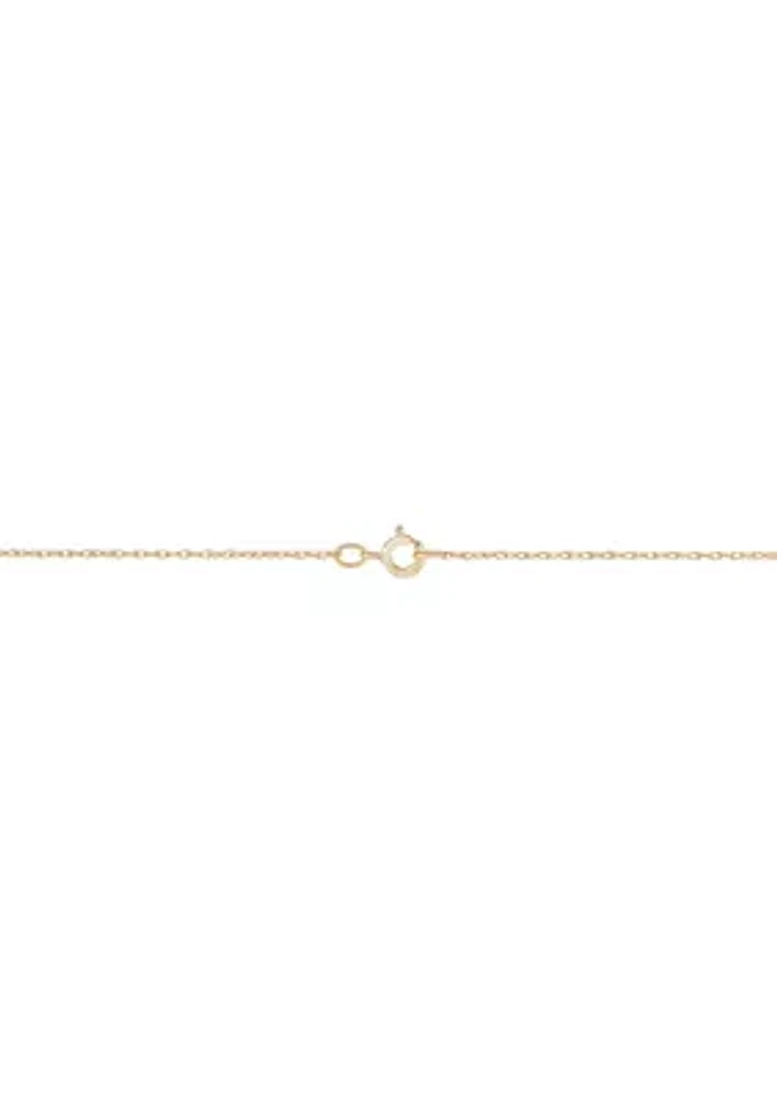 1/10 ct. t.w. Lab Created Diamond and Lab Created Ruby Pendant Necklace with 18'' Rope Chain in 10K Yellow Gold