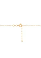 Heart Onyx and Diamond Accent Pendant with 17" Cable Chain in 14K Yellow Gold