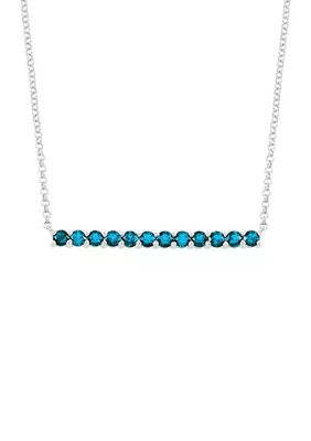 1.8 ct. t.w. Blue Topaz Bar Necklace in Sterling Silver